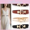 Circular Metal Simple Buckle Women Slim Waist Belt Without Punching Holes