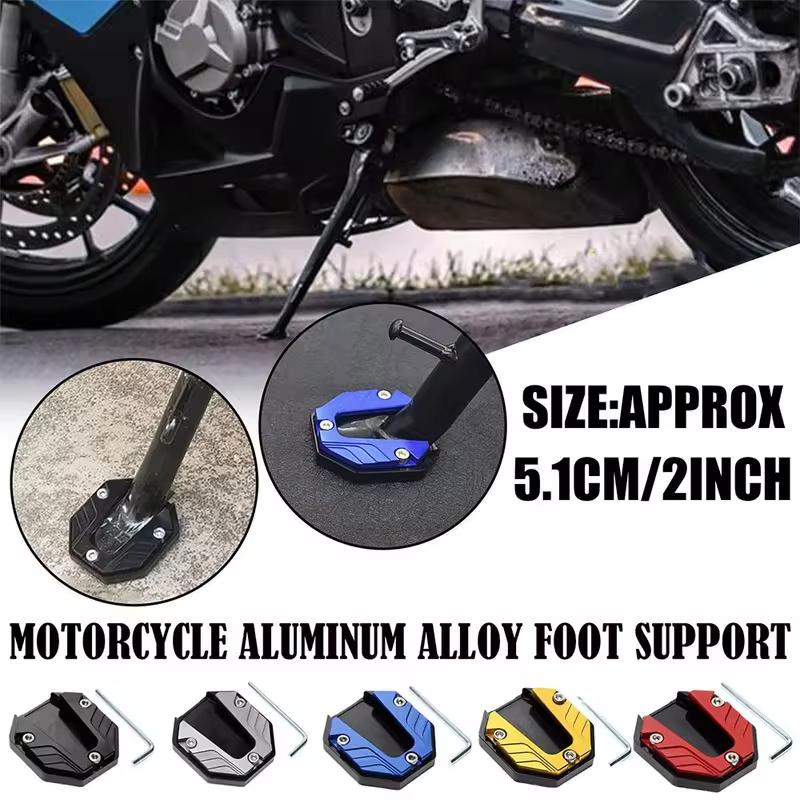 Extension Foot Pad Support Plate Aluminum Alloy Motorcycle Bike Kickstand Extender Foot Side Stand Scooter Motorbike Accessories