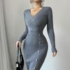 Tight Slim Mid-Length Bodycon Knitted Dress