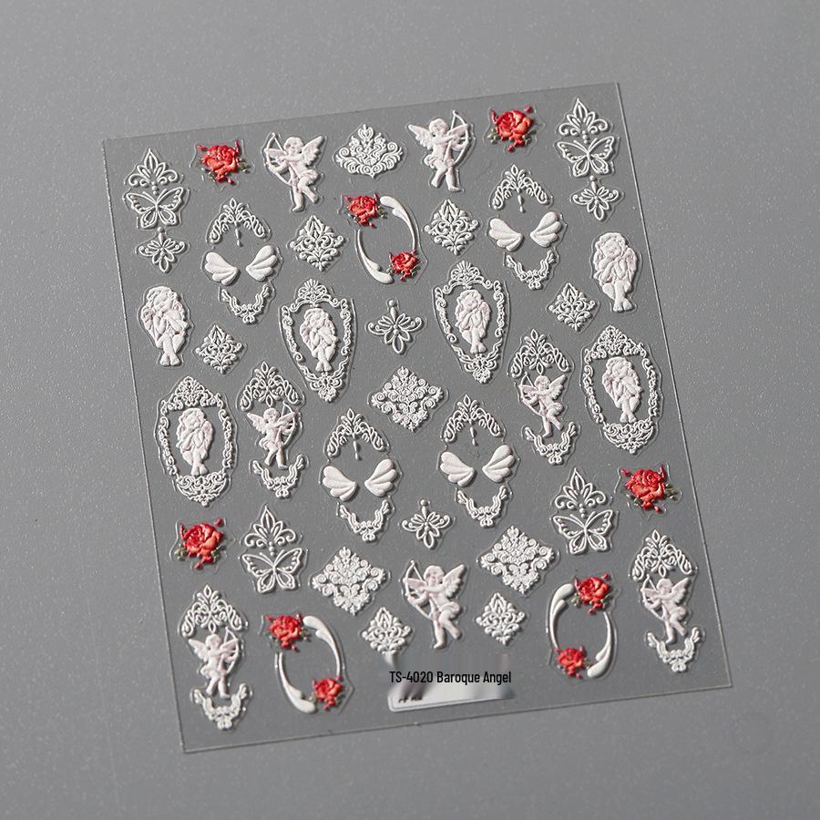 

Magico Ferrite 5D Тисненые Матовые Наклейки для Ногтей с Ангелами в Стиле Барокко TS-4020