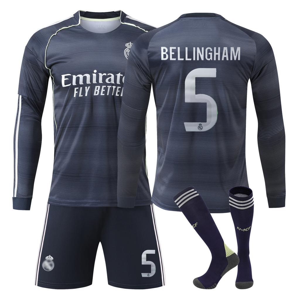 Maglie da Calcio a Manica Lunga Maglie Casa e Trasferta Real Madrid Adulti Bambini