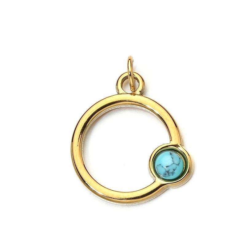 18K Gold-Plated Stainless Steel Necklace with Natural Stone Star, Moon & Sun Pendant