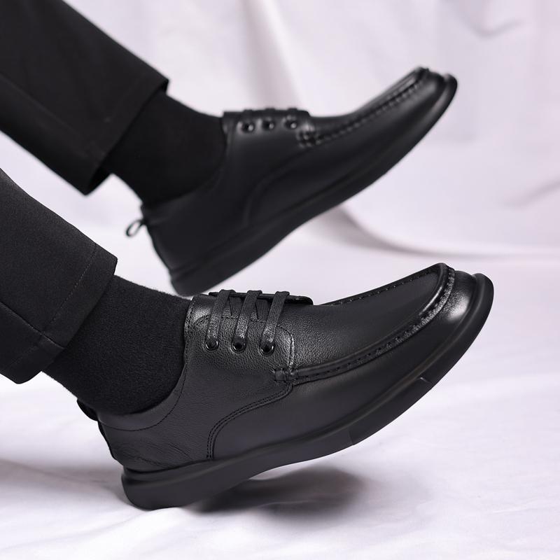 Genuine Leather Men's Shoes Black Classic Business Style Outdoor Formal Party Daily Office Adult Quality Comfortable Shoes Hot
