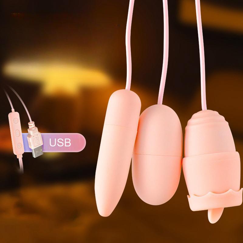 Vibrators USB Double Vibrating Egg Clitoris Stimulator Vagina Massage Vibrator Bullet Female Masturbators Sex Toys For Woman 18