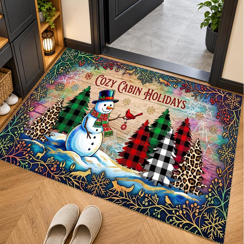 Weihnachtsthema Boden Teppich, Weicher Teppich, Weihnachten Indoor Zuhause Feiertagsdekoration