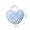 Fashionable Florals Print Heart Cosmetic Case Quilted Construction Spacious Toiletry Bag for Women Girls Travel