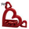 Couple Gift for Anniversary Heart Photo Stand with Embossed LOVE Letters, 3D Printed Vertical Slot Wedding Sign In Table Decoration Picture