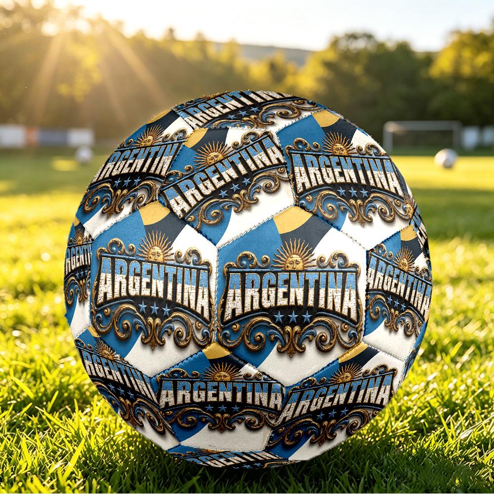 Pallone da Calcio Stampato Argentina Taglia 5 Resistente all'Usura Standard Pallone da Allenamento per Adulti Regalo per tifosi per Partite Sportive Indoor Outdoor