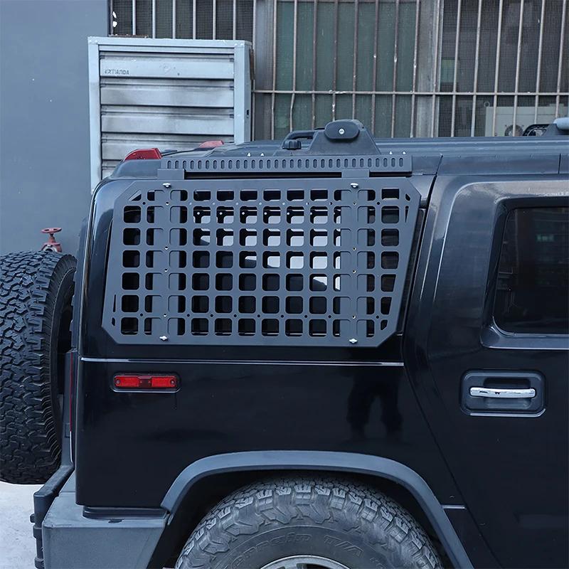 For Hummer H2 2003-2009 Aluminum alloy Car Rear Side Window Protective Hanging Bag Board Exterior Car Accessories