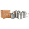 Cmaos Outdoor 4-Piece Stainless Steel Camping Mug Set