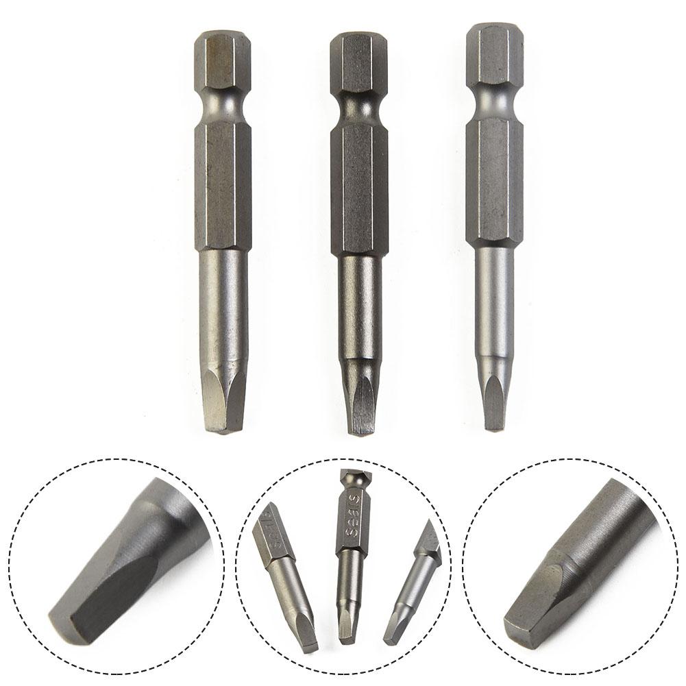 Brand New Screwdriver Bits Repair Wear Resistance 3 Pcs/Set 50mm Long High Hardness Sq1+sq2+sq3 Square Drill Bit