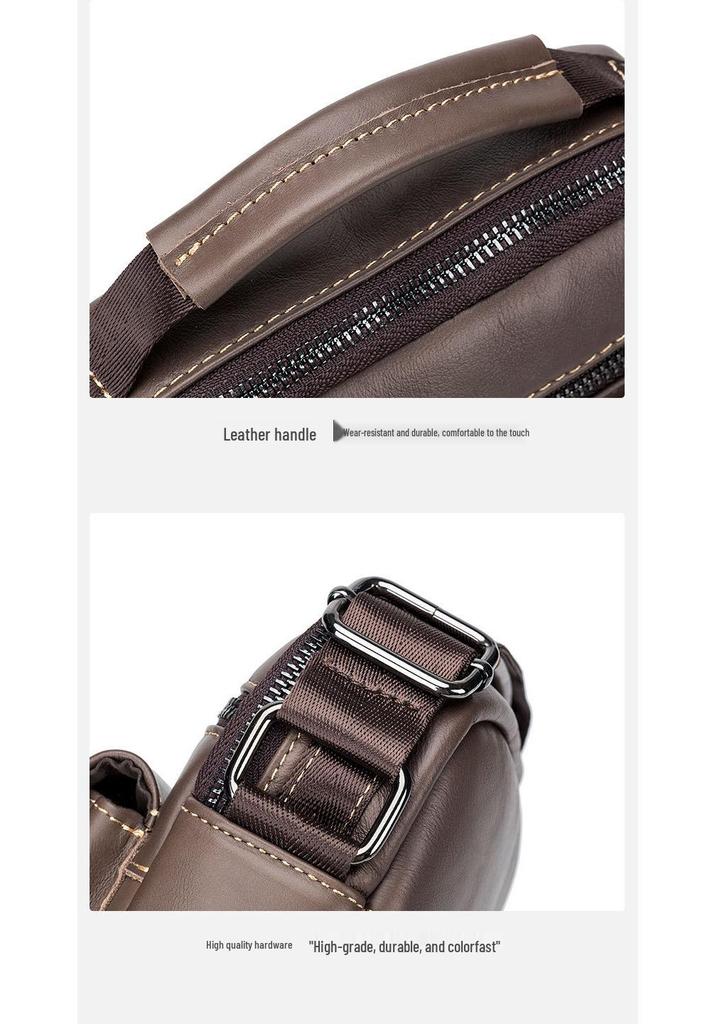 Shilaidun Men's Genuine Cowhide Leather Crossbody Shoulder Bag - 2025 Style