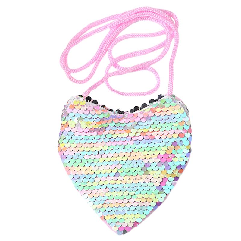 

Детская сумка-мессенджер в форме сердца для девочек, блестящая сумка-чешуйка для укладки рыбы