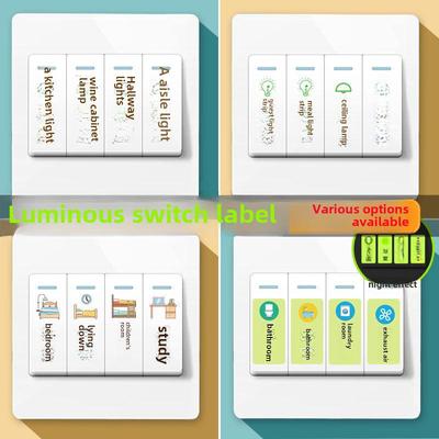 Pegatinas Luminosas Decorativas para Paneles de Interruptores - Autoadhesivas, Etiquetas para Enchufes Resistentes al Desgaste