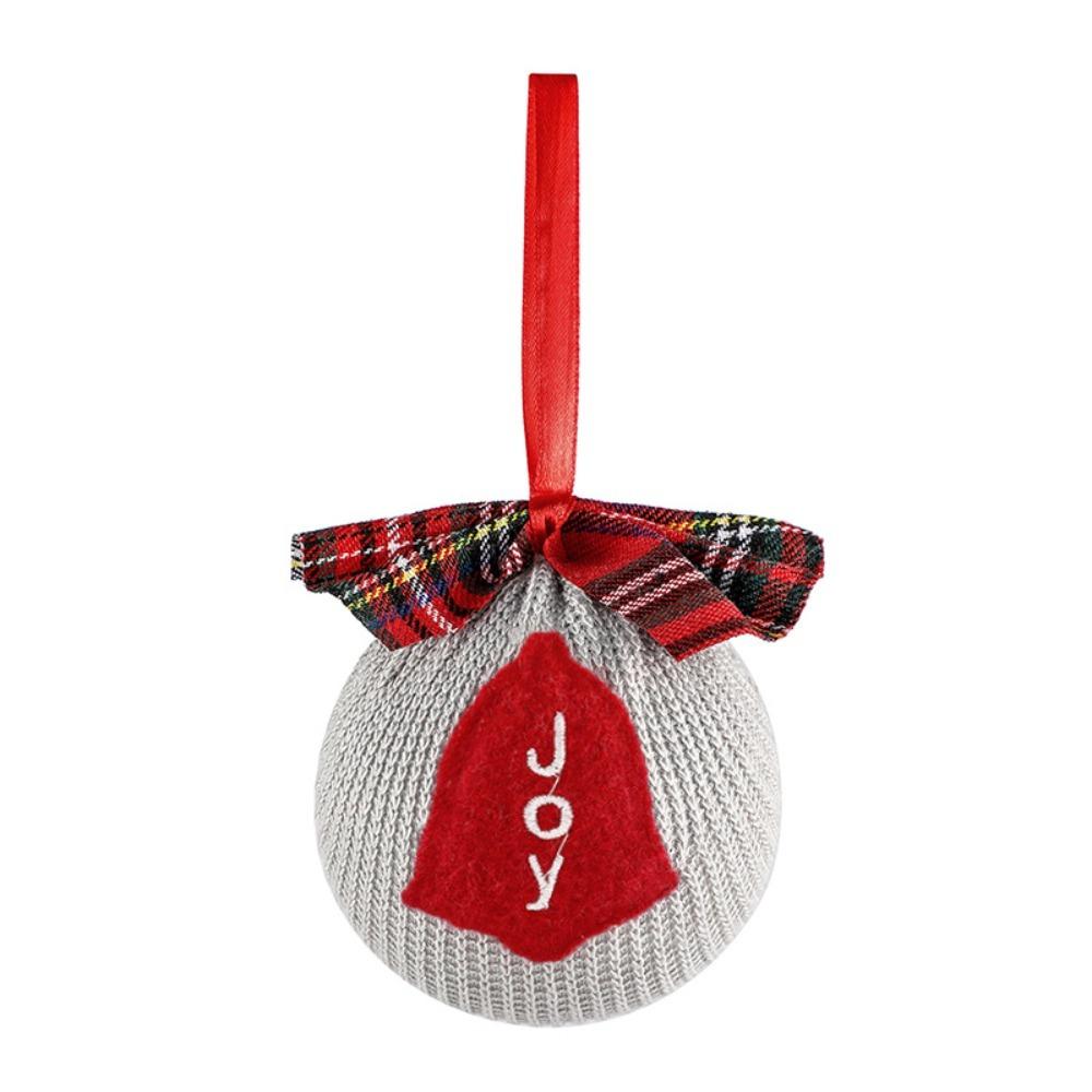 2PCS Plush Christmas Knitted Ball Exquisite Xmas Hanging Pendant Christmas Tree Hangers  Festival