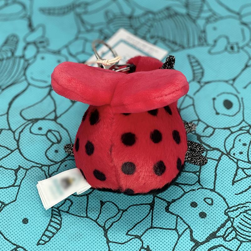 JC Red Ladybug Bag Charm Insect Keychain Pendant Includes a 20 cm x 27 cm Green Dust Bag With Tags Gift Tag Charm