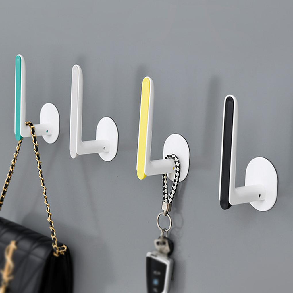 Storage Hanger L Shape Plastic Wall Mounted Towel Hanger L Holder Self-adhesive Waterproof Paper Roll Organizer