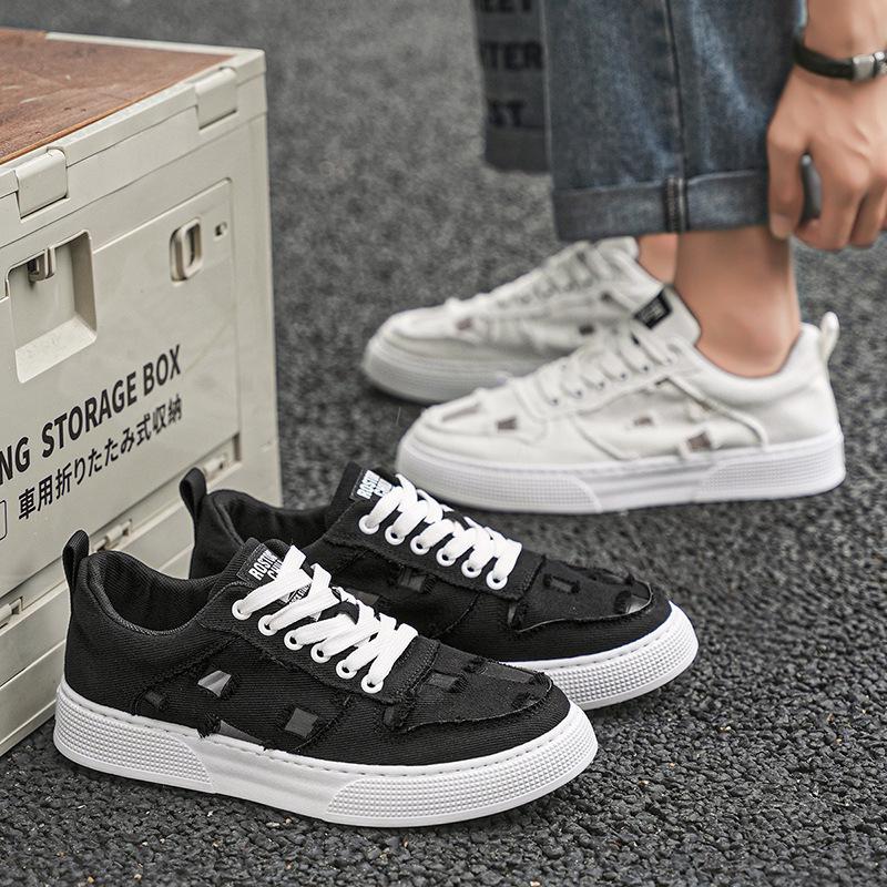 Canvas men's shoes summer breathable low-top sports casual little white board shoes Korean version height-increasing men's versatile beggar cloth shoe