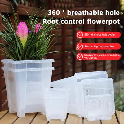 1pc Square/Round Mouth Meshpot Flower Pot Root Control Transparent Flower Pot For Phalaenopsis Orchid Planting With Stomata Pot