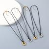 Minimalist Stainless Steel Pendant Necklace for Men Women Star/Heart/Hexagon Charm on Black Nylon Cord Choker Trendy Jewelry