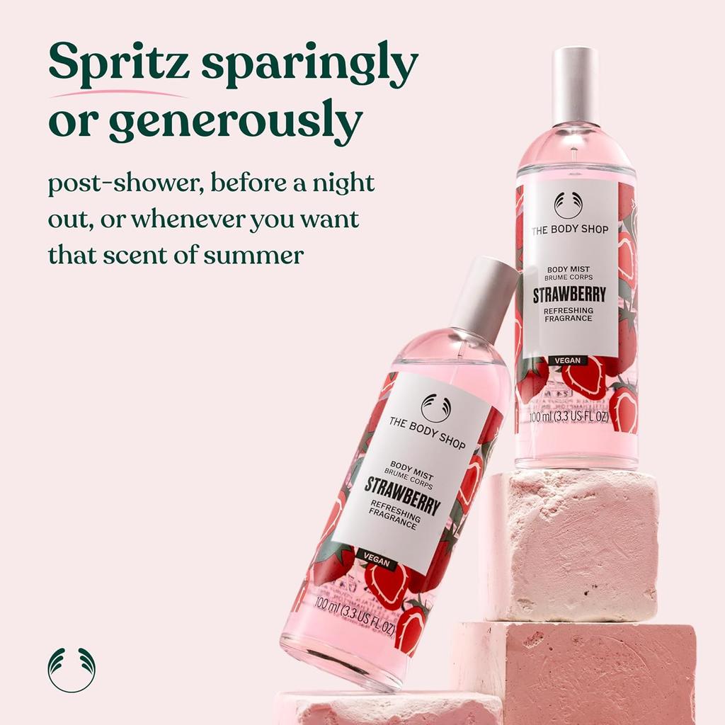 The Body Shop Strawberry Body Mist 100 ml Long Lasting Fruity Scent Refreshing Body Spray