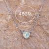 Female Crystal White Opal Stone Love Heart Pendant Necklace Vintage Silver Color Wedding Jewelry For Women