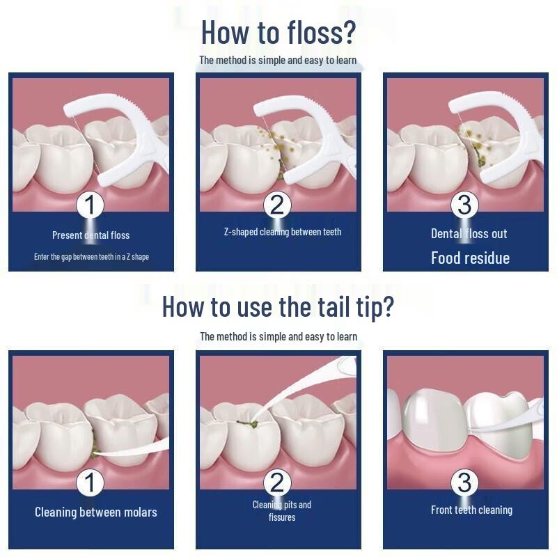 FAWNMUM Classic Thin Round Dental Floss Picks