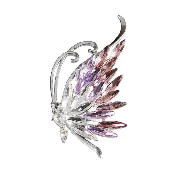 Rhinestone Butterfly Brooch Butterfly Wing Lapel Pin Sweater Cardigan Coat Business Suit Decoration Women Clothing Accessories