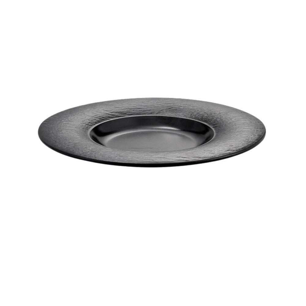 Western Style Beef Flat Plate Black Dinner Plate Cooking Dishes Melamine Plate  Hotel