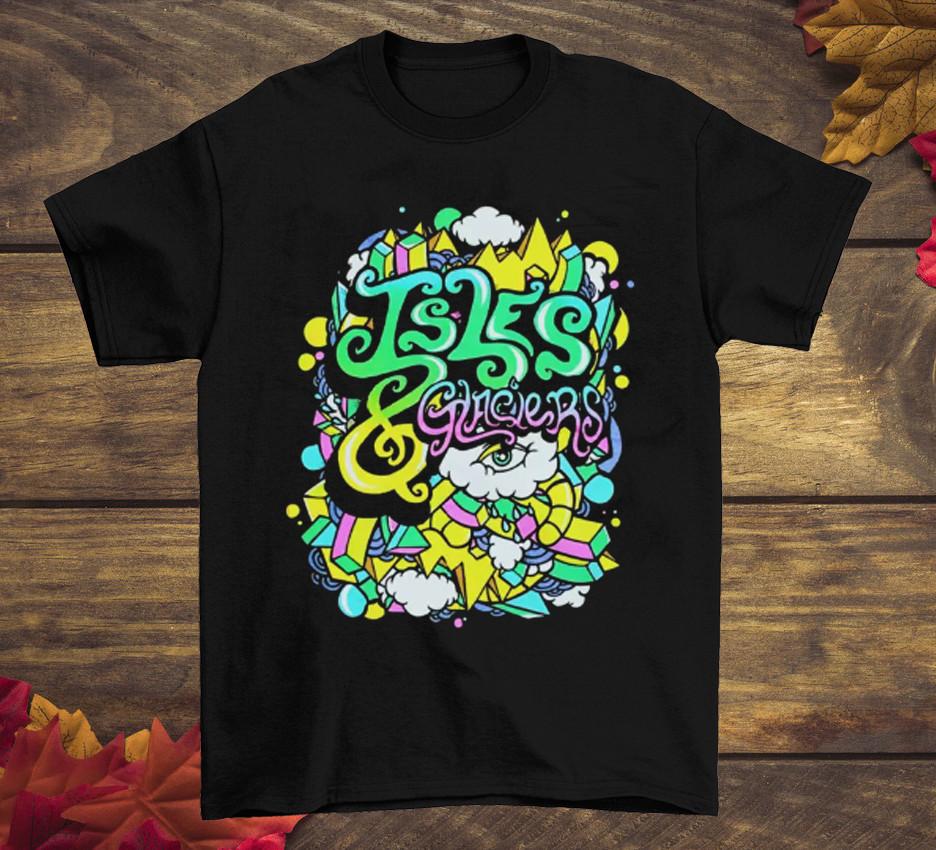 NEW ISLES & GLACIERS Band Short Sleeve Black All Size Shirt AR206 Unisex T-Shirt XXXL