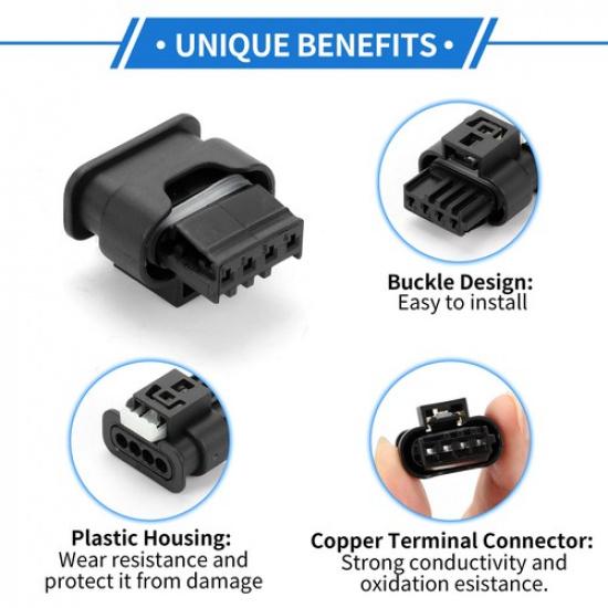 4 Pin Mass Air Flow Sensor Connector Plug FemaleWire Terminal ONE  for BMW
