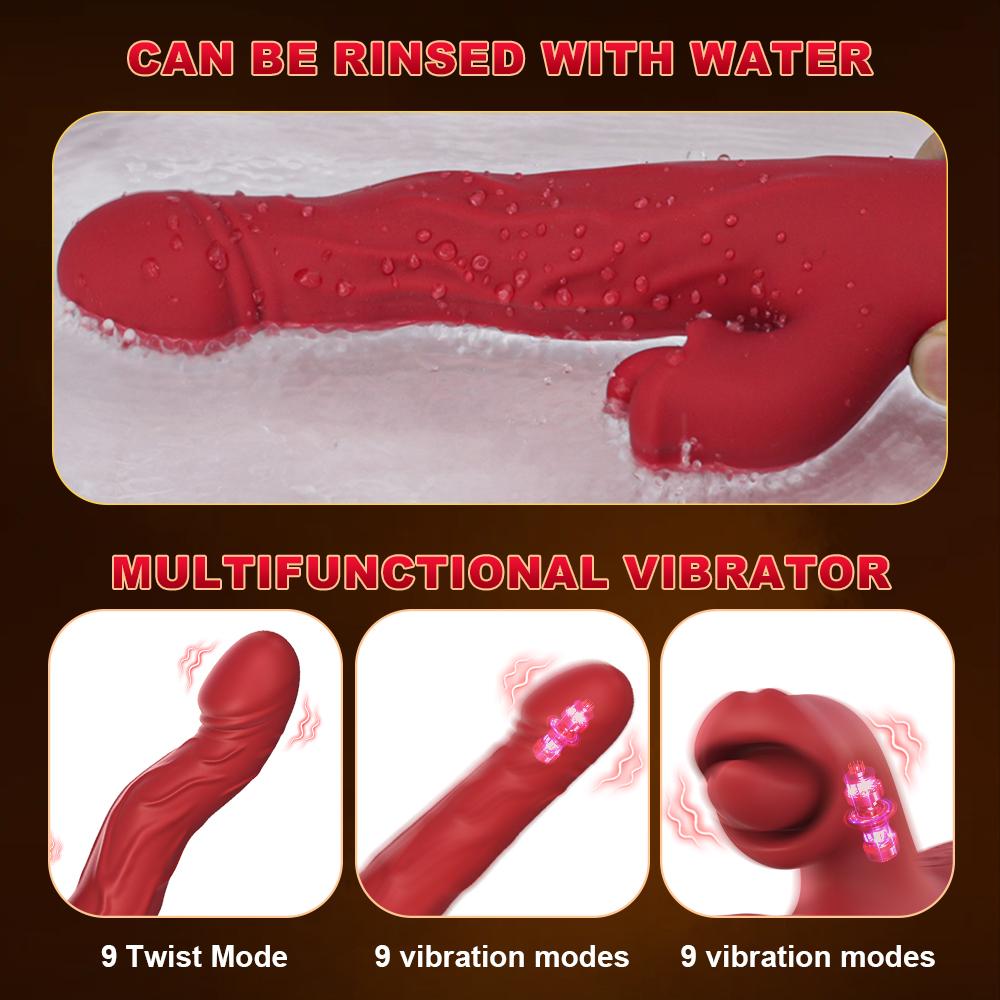 Powerful 2in1 Thrusting Sucking Vibrator Female Sucker Clitoris Stimulator G Spot Dildo Massager Adult Goods Sex Toys for Women