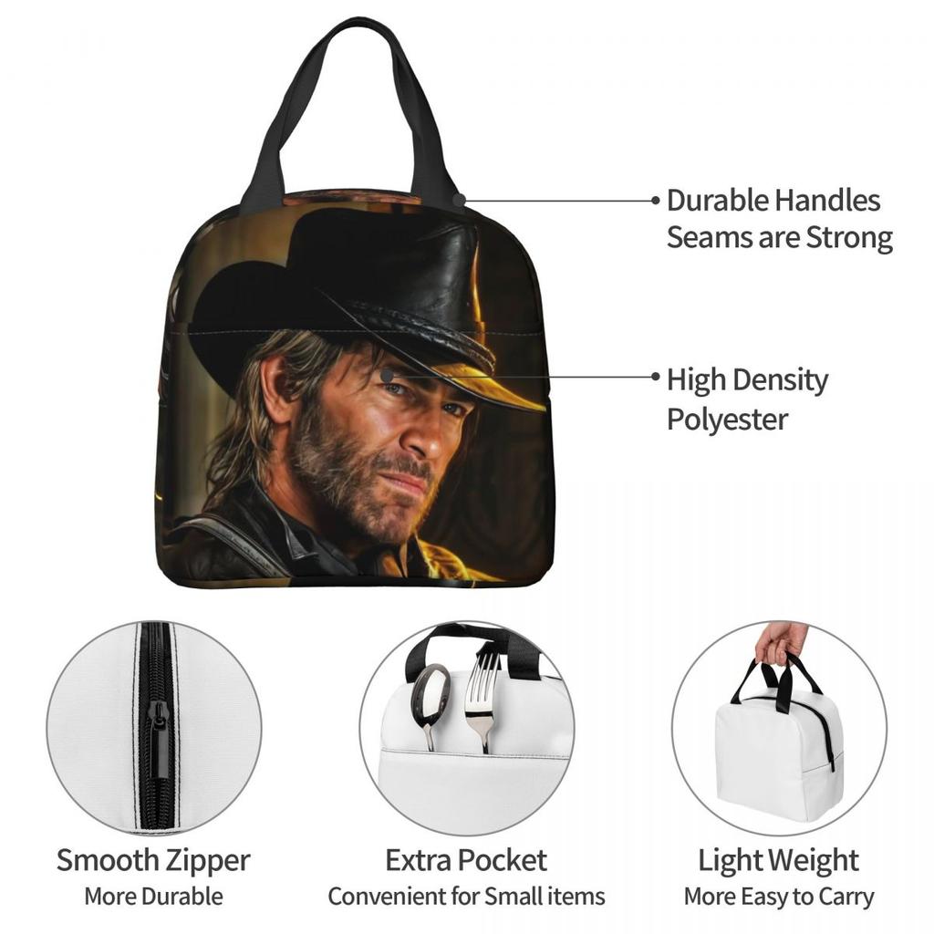 Arthur Morgan Isoliertes Lunchpaket Lebensmittelbehältertaschen Tragbarer Kühler Thermische Lunchboxen für Reisen