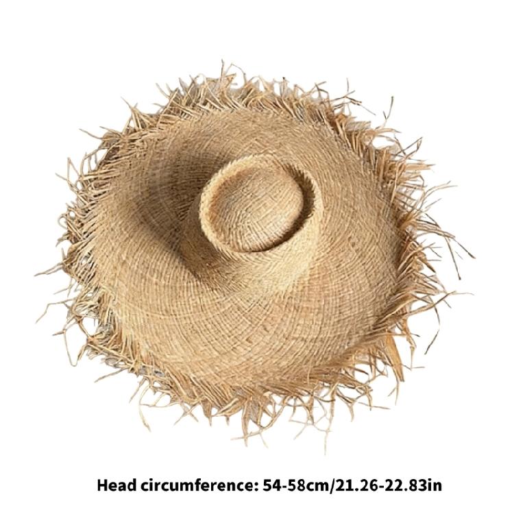 Popular Woven Straw Hat Natural Raffia Sun Hat With Oversized Brims For Women Girl Beach Vacation Outings Travel Gear