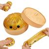 Vivid Dumpling Squishy Stress Ease Plaything With Steamer Durable Dough Ball Squeeze Rebound Sensory Fidget Toy Set Office Gift