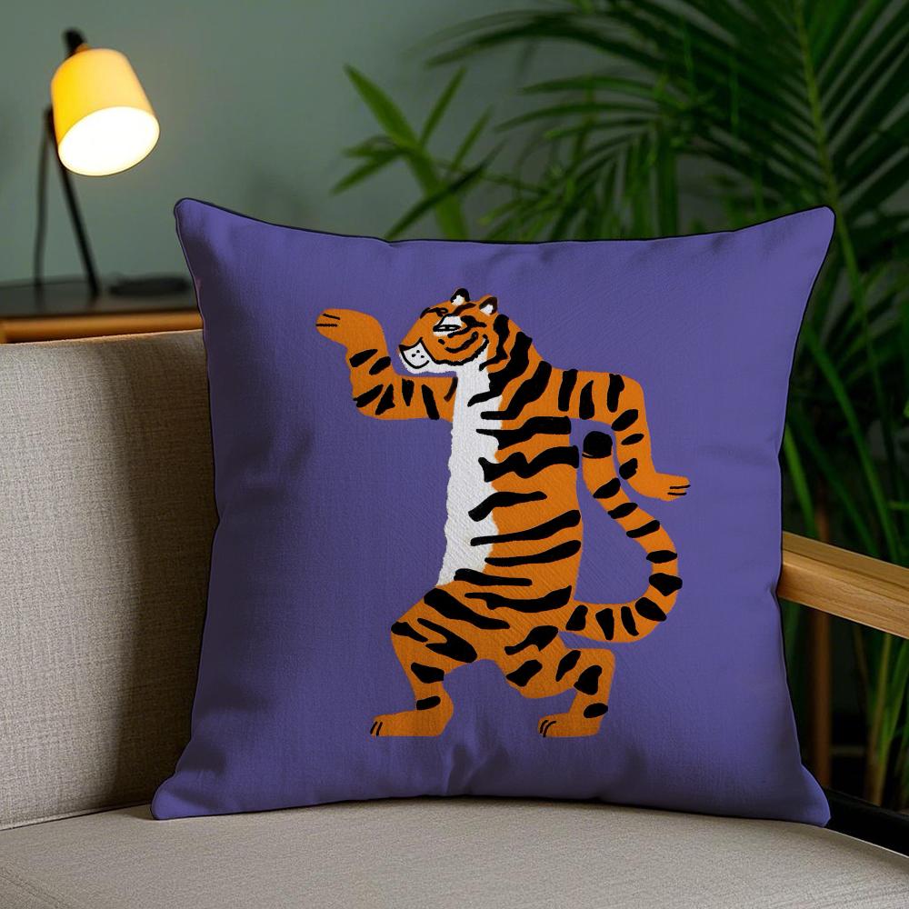 Abstract Animals Cushion Cover Soft Short Plush Double-Sided Printing Home Decor Machine Washable Pillow Case Gift