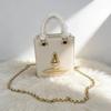 2026 Face Handbag Female Fashion Silver Lacquer Leather Small Square Bag
