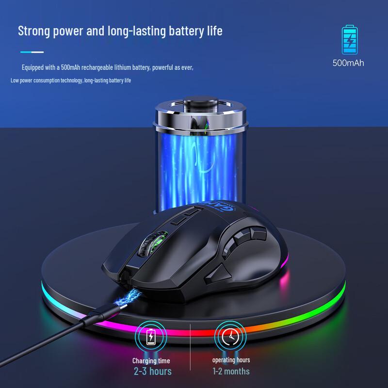 OLOEY 12800DPI 9-Key Three-Mode Wireless Gaming Mouse