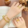 Gold Shop Style Sand Gold Bling Peace & Joy Crushed Ice Cube Bracelet for Women - Light Luxury High-End Beaded Jewelry