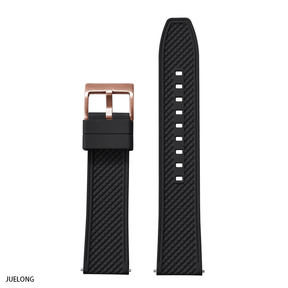 New Design HAISCH FKM Rubber Watch Strap 18mm 20mm 22mm 24mm Bullet Shape Quick Release Watch Bands Diving Waterproof Wristbands