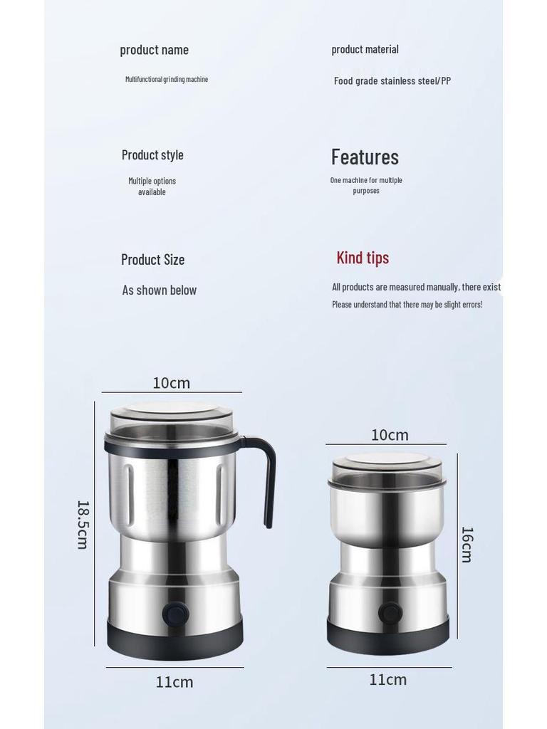 Wielofunkcyjny Młynek Elektryczny do Superdrobnych Ziaren, Zbóż i Ziaren Kawy