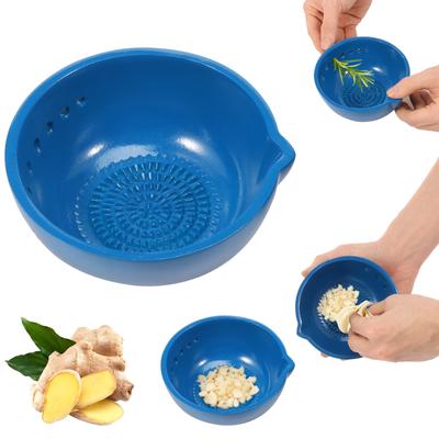 2-in-1 Garlic Grater Ceramic Grinder Garlic Masher Grinding Bowl Vegetable Herb Leaf Remover Kitchen Minced Garlic Ginger Tool