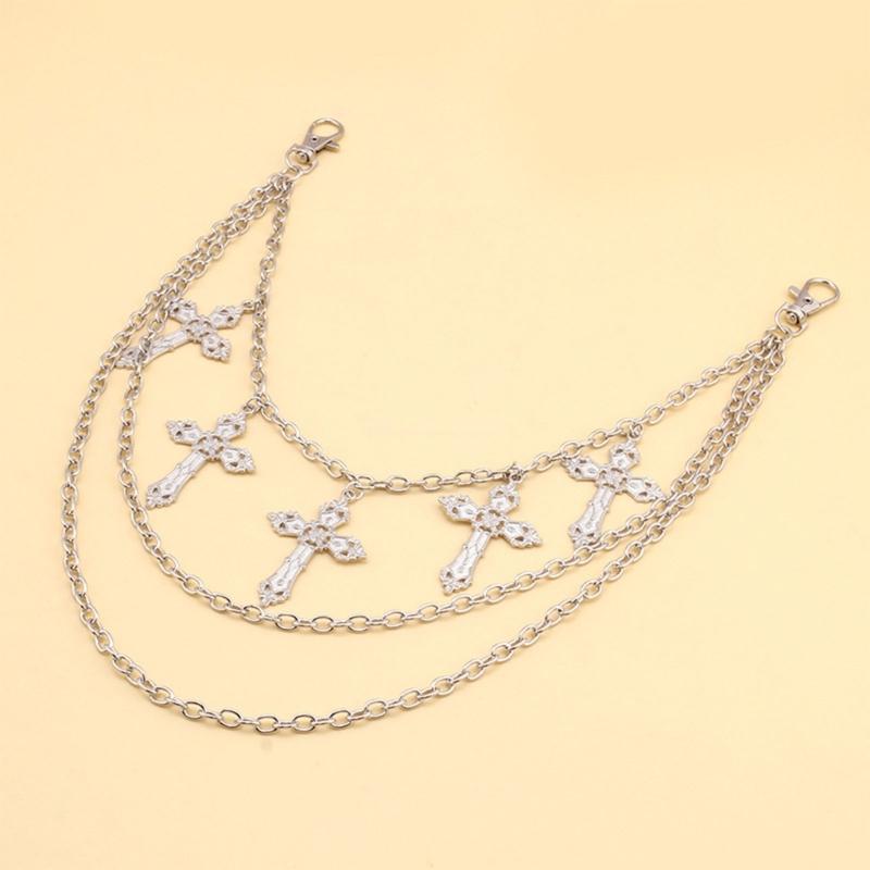 Multi-layer Hip Hop Punk Chain for Jeans Trousers Crosses Pendant Skirt