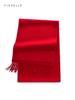 Red Claret Pure 100% Wool Scarf for Women's Thin Warm Shawl Winter Solid Color Wine Red Men Scarves New Year's Gift