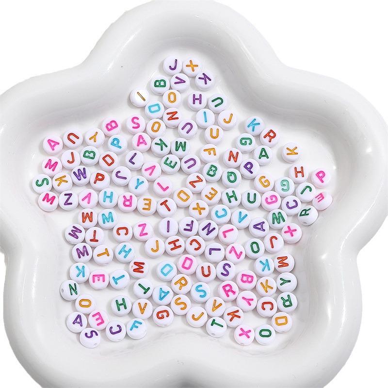 4x7mm Acrylic English Letter Beads for DIY Kids' Educational Jewelry, Bracelets, and Necklaces.