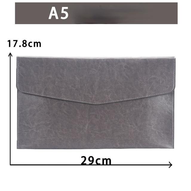 A6 A5 A4 Leather File Folder Data Package Document Bag Fashion Briefcase Data Contract Bill File Bag School Office Supplies