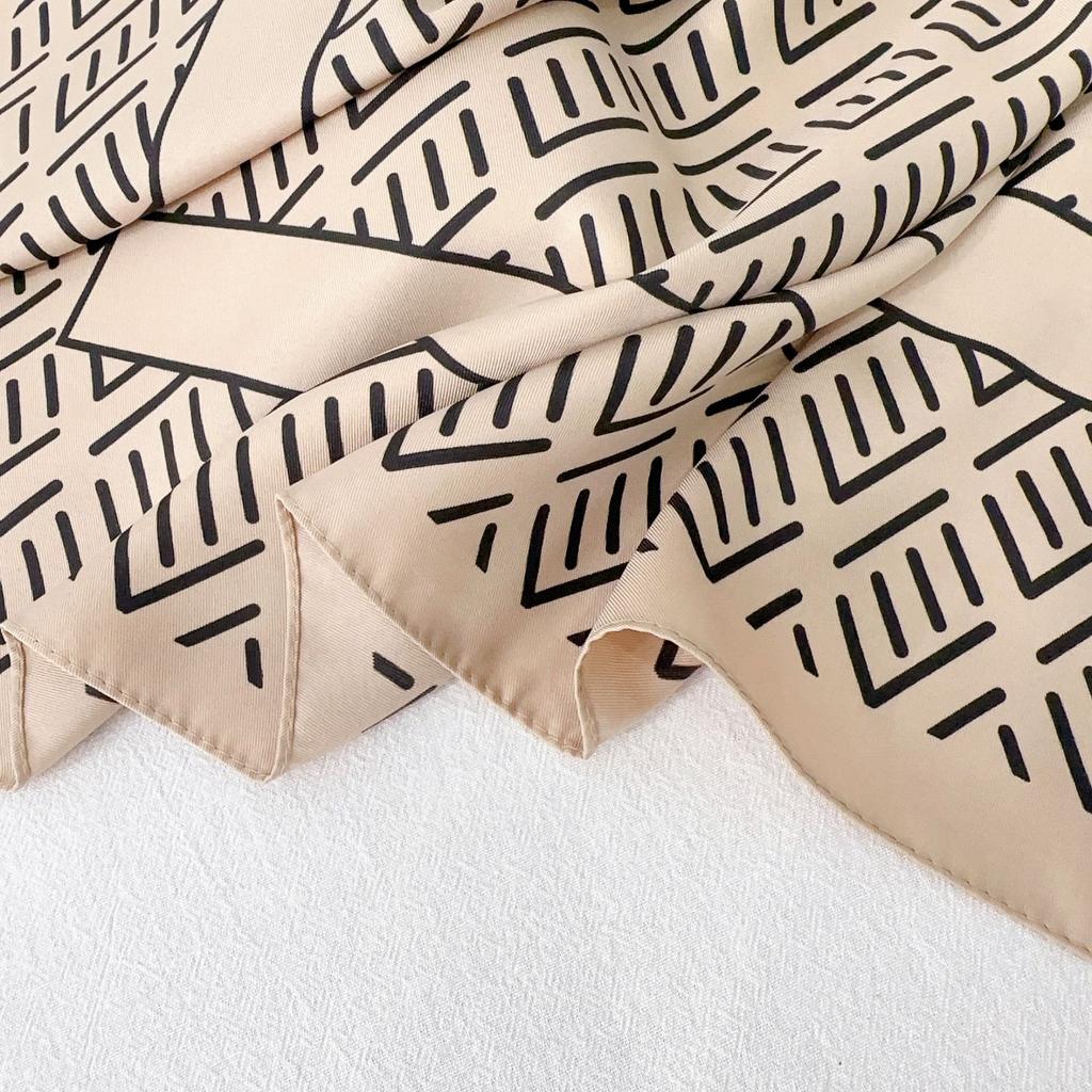 90CM Cztery pory roku kwadratowy duży kwadratowy szalik luksusowa dekoracyjna koszula profesjonalna chusta na głowę opaska do włosów chusta na głowę z filtrem przeciwsłonecznym