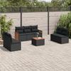 VidaXL Garden Lounge Set 8 Pcs with Cushions Black Braided Resin 3259962