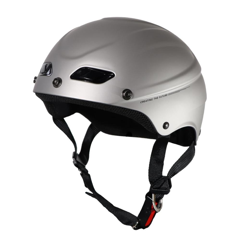 MOTO BASE certified motorcycle airy half helmet Matte Titanium Silver Free size SG/PSC MBHL-HF01 (57-60cm)