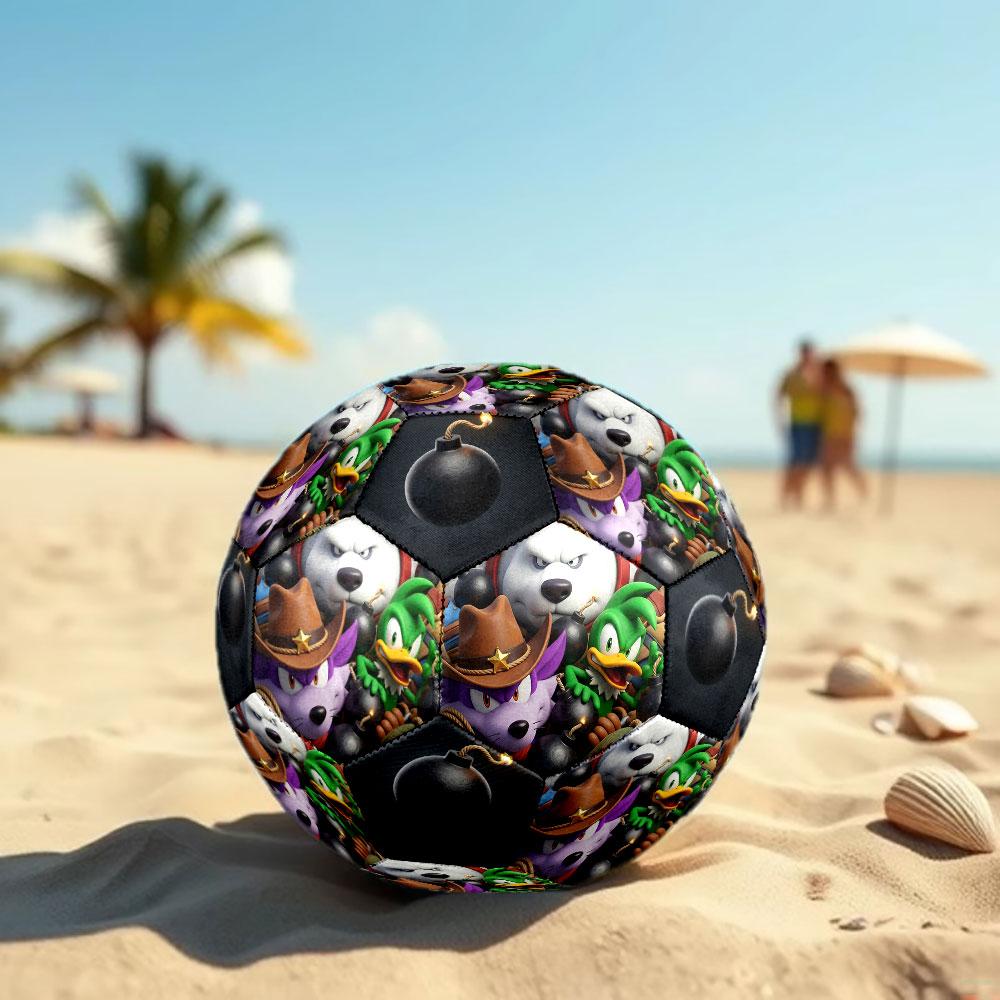1pc Sonic the Hedgehog Soccer Ball Size 5 Indoor Soccer Ball Fashion Colorful Backyard Game - Great For Sports Fans Gift HE62